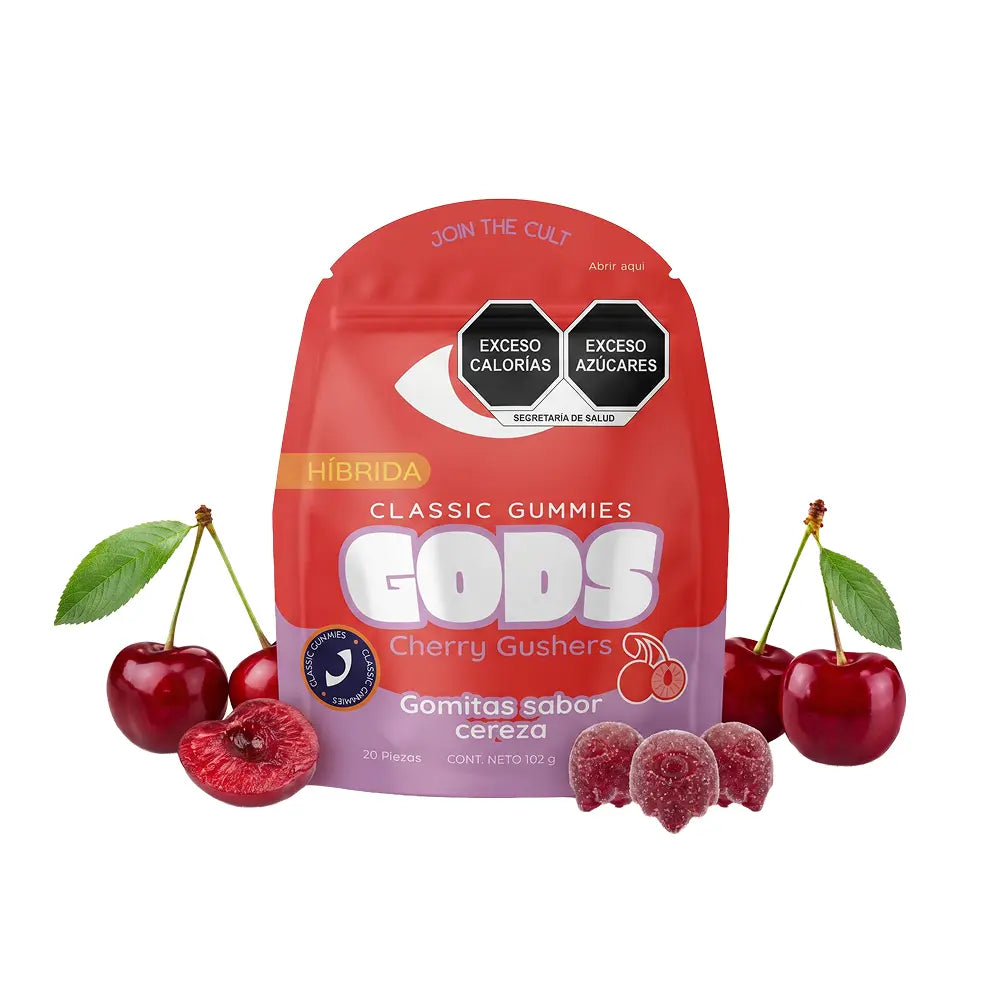 Gomitas GOODS sabor Cherry Gushers paquete de 20 piezas, con 50mg.