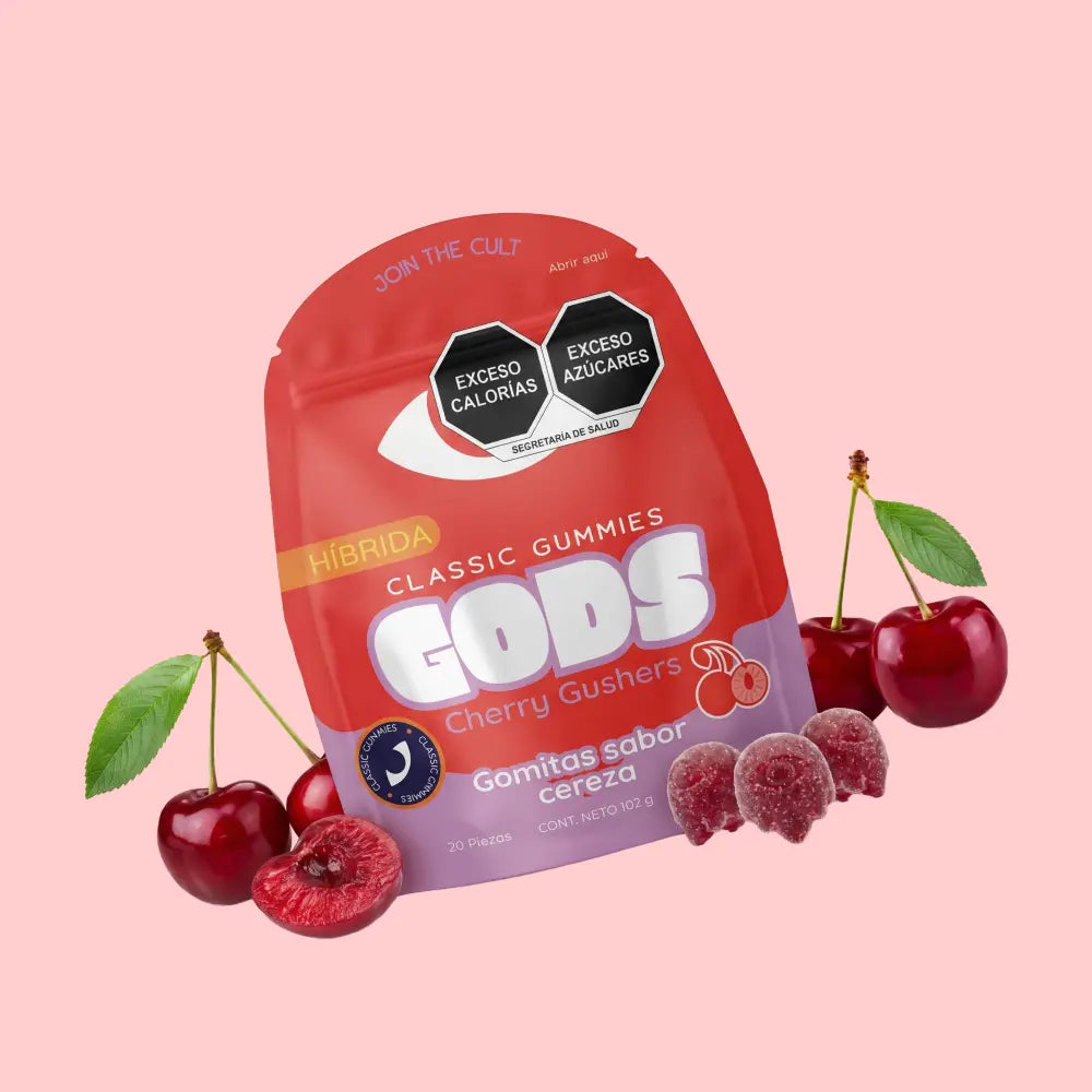 Gomitas GOODS sabor Cherry Gushers paquete de 20 piezas, con 50mg.