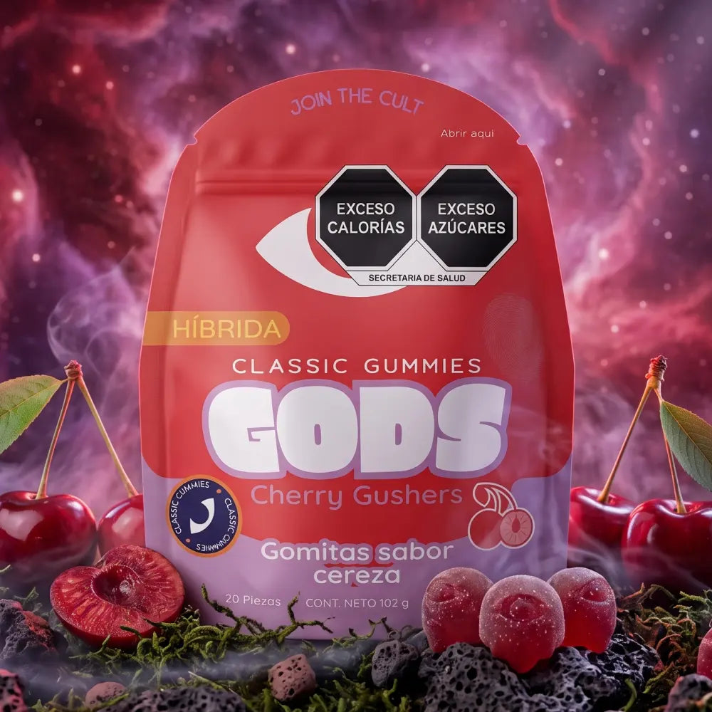 Gomitas GOODS sabor Cherry Gushers paquete de 20 piezas, con 50mg.