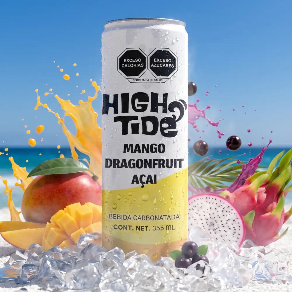 Bebida infusionada High Tide sabor mango lata de 355ml.