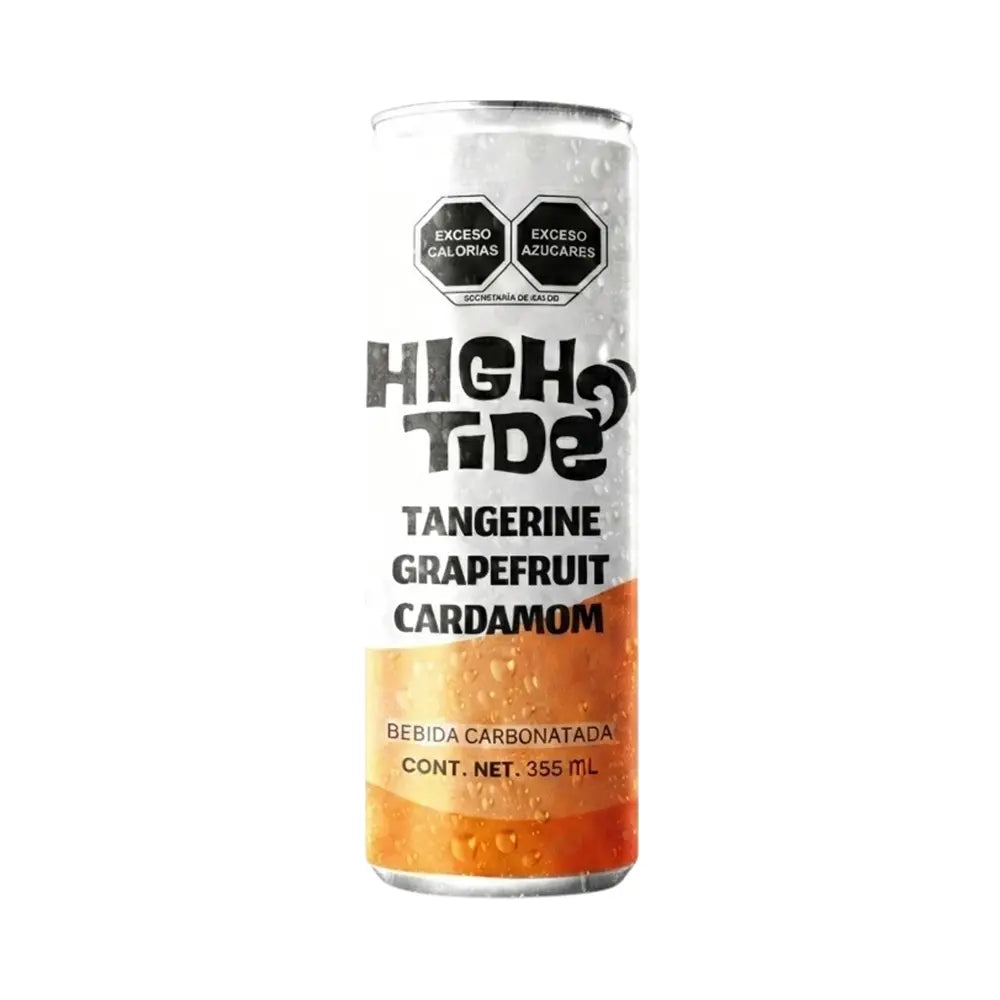 Bebida infusionada High Tide sabor mandarina (tangerine) lata de 355ml.