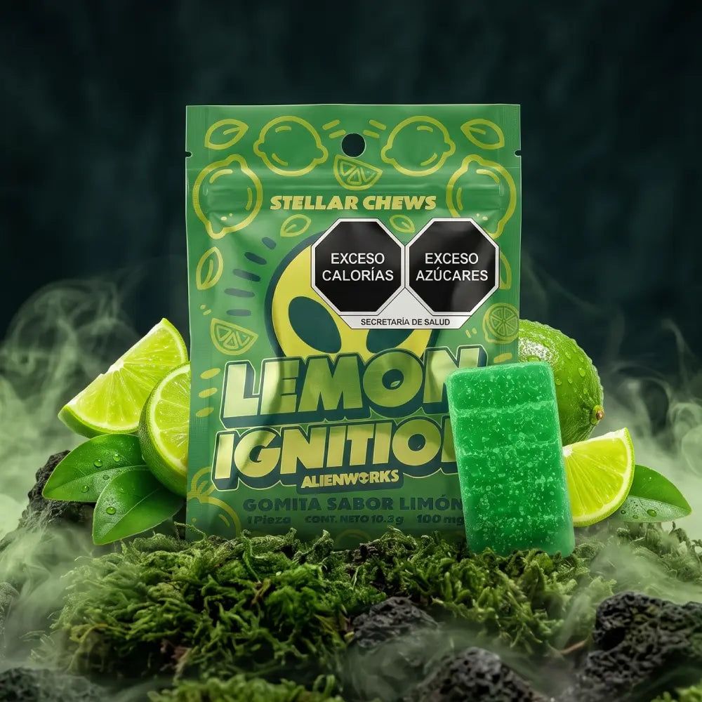 Gomitas masticables Stellar Chews sabor Lemon Ignition paquete de 1 pieza, con 100mg.